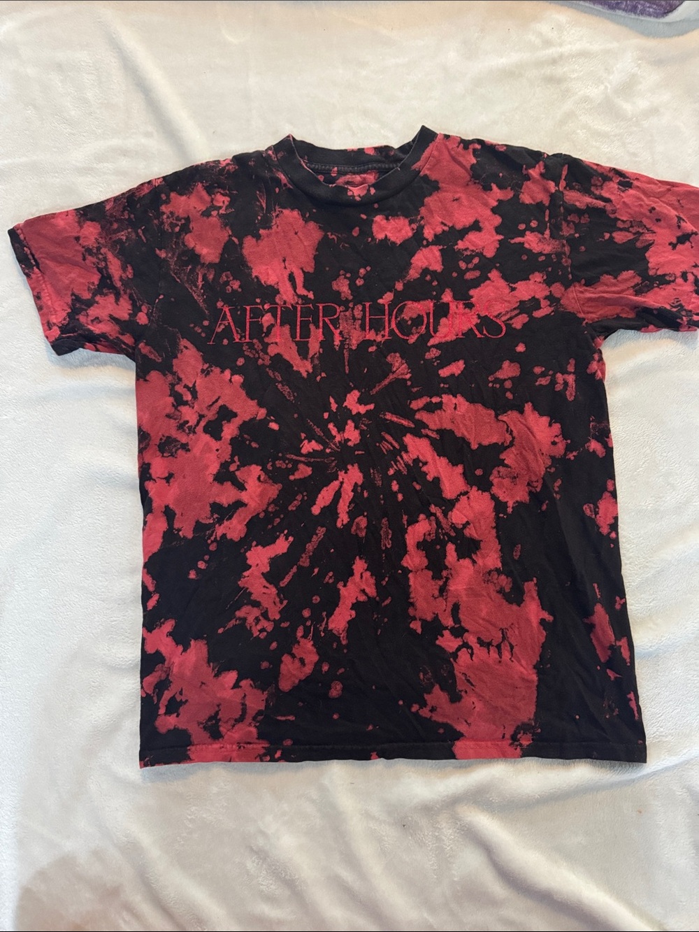 Large Limited edition red and black tie-dye t-shirt After Hours